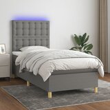 The Living Store Box spring postelja z vzmetnico LED temno siva 90x190 cm blago - Box Spring Postelja, (21516277) Cene