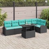  Sjedeća garnitura za vrt 7 kom. Crna Poli ratan 234 x 124 x 85 cm | Shoptok.si