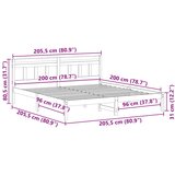  Krevetna konstrukcija Smeđa 200 x 200 cm Čvrsto borovo drvo | shoptok.hr