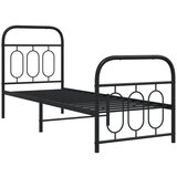  The Living Store Kovinski posteljni okvir z vzglavjem in vznožjem črn 75x190 cm - Posteljni Okvir, (21495687) | Shoptok.si