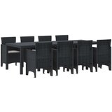  9-delni vrtni jedilni set s blazinami antracitnega poliratana, (22089781) | Shoptok.si
