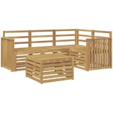  Set vanjskih sofa 5 kom. Bijela Čvrsto drvo akacije | shoptok.hr