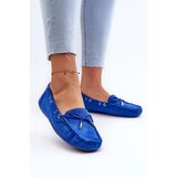  Women's Blue Suede Moccasins Si Passione Cene