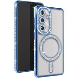 AVIZAR diamantno ohišje za samsung galaxy S24 plus magsafe contour strass, svetlo modra, (5000016735) | Shoptok.si
