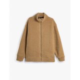 Koton Plush Sweatshirt Zippered Stand Collar Soft Textured | Shoptok.si