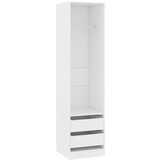 Furnova Garderobna omara s predali bela 50x50x200 cm iverna plošča, (21930249) | Shoptok.si