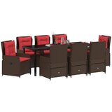  Vrtni set za objed s jastukom 9 pcs Smeđa Poli ratan | shoptok.hr
