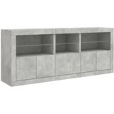  Komoda s LED svjetlima siva boja betona 162 x 37 x 67 cm | shoptok.hr