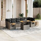 vidaXL 8-dijelni set vrtnih sofa od poliratana s jastucima sivi | shoptok.hr