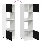 vidaXL Kuhinjska omarica Črn hrast Inženirski les 60 x 57 x 207 cm | Shoptok.si