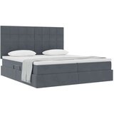  Postelja s shranjevanjem Temno siva 200 x 200 cm Žamet, (5000100520) | Shoptok.si