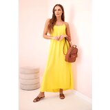 Kesi Włoski Long dress with straps yellow | shoptok.hr
