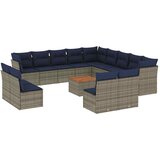  14-dijelni set vrtnih sofa od poliratana s jastucima sivi | shoptok.hr