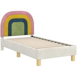  Okvir kreveta za malu djecu s naslonom Krema 70 x 140 cm Baršun | shoptok.hr