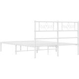  Metalni okvir za krevet s uzglavljem bijeli 120 x 190 cm | Eponuda.com
