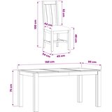  Blagovaonski set 5 kom. Bež Čvrsto Hrastovo Drvo 150 x 85 x 75 cm | shoptok.hr