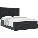  Otomanski krevet s madracima crni 140x190cm baršunasti | shoptok.hr