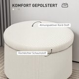  Tabure s prostorom za pohranu od 97 l korduro tkanina pjena sjedalo bež | shoptok.hr