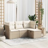 vidaXL 4-dijelni set vrtnih sofa s jastucima bež od poliratana | shoptok.hr