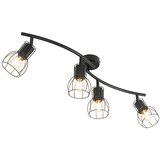 QAZQA Moderna stropna svetilka črna 86 cm 4-luč - Botu | Shoptok.si
