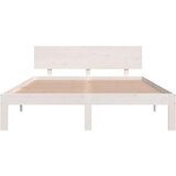  Posteljni okvir bel iz trdne borovine 140x190 cm, (20646381) | Shoptok.si