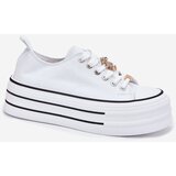 Boto Women's Platform Sneakers With Golden Accents White Fiorina | shoptok.hr