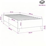  Okvir za krevet s oprugom smeđesivi 100 x 200 cm od tkanine | shoptok.hr