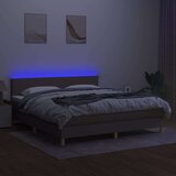  Box spring s madracem LED smeđesivi 180x200 cm tkanina | shoptok.hr