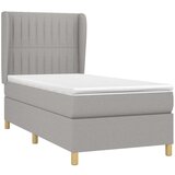  Box spring postelja z vzmetnico svetlo siv 100x200 cm blago, (20930226) | Shoptok.si