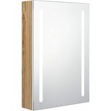 LED kupaonski ormarić s ogledalom bijeli i hrast 50x13x70 cm | shoptok.hr