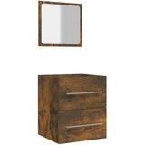 Maison Chic Kopalniška omarica - Kopalniški kabinet z ogledalom dimljen hrast 41x38,5x48 cm, (21794618) Cene
