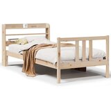 vidaXL Posteljni okvir z vzglavjem 90x190 cm trdna borovina, (21311322) | Shoptok.si