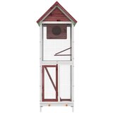  Kućica za ptice boja kave 60x58,5x160 cm od masivne borovine | shoptok.hr