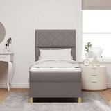  Postelja z vzmetnico z vzmetnico Taupe 90 x 190 cm blago, (5000128504) | Shoptok.si
