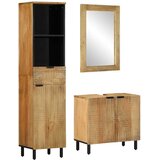 vidaXL 3 kosi kopalniškega pohištva Brown Solid Wood Mango Cene