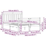  Konstrukcija postelje 2 pcs Voskast rjav 160 x 200 cm, (5000102512) | Shoptok.si