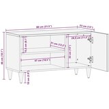 vidaXL TV omarica Črna in zlata 80 x 33 x 46 cm trden mangov les | Shoptok.si