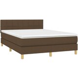 vidaXL Krevet s oprugama i madracem tamnosmeđi 140x200 cm tkanina | shoptok.hr