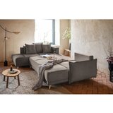 Miuform svetlo rjava raztegljiva kotna sedežna garnitura iz rebrastega žameta (levi kot/v obliki črke "u") lazy lukka – | Shoptok.si