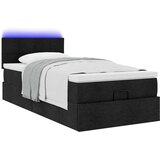 vidaXL Otomanska postelja z vzmetnico črn 90x200 cm blago | Shoptok.si