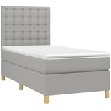 Box spring krevet s madracem svjetlosivi 90x190 cm od tkanine | shoptok.hr