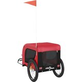 Prikolica za bicikl za ljubimce crveno-crna tkanina i željezo | shoptok.hr