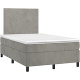 box spring s madracem LED svjetlosivi 120x200 cm baršun | shoptok.hr