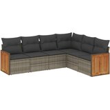  6-dijelni set vrtnih sofa od poliratana s jastucima sivi | shoptok.hr