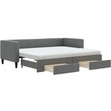 vidaXL Izvlečna dnevna postelja s predali temno siva 80x200 cm blago, (20787806) Cene