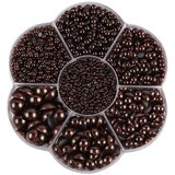INF 5600 kosov pol okroglih biserov, imitacija biserov v škatli DarkBrown, (21838863) | Shoptok.si