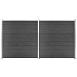 vidaXL set panela za ogradu WPC 353 x 186 cm crni Cijene