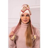 Kesi Women's Cap with Long Ears Eunika K322 ecru+Red | shoptok.hr