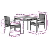  3-dijelni vrtni blagovaonski set sivi od poliratana Siva 80 cm table length | shoptok.hr