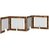  Vrata za pse s postoljem 4 pcs Dimljeni hrast 100 x 80 cm | shoptok.hr